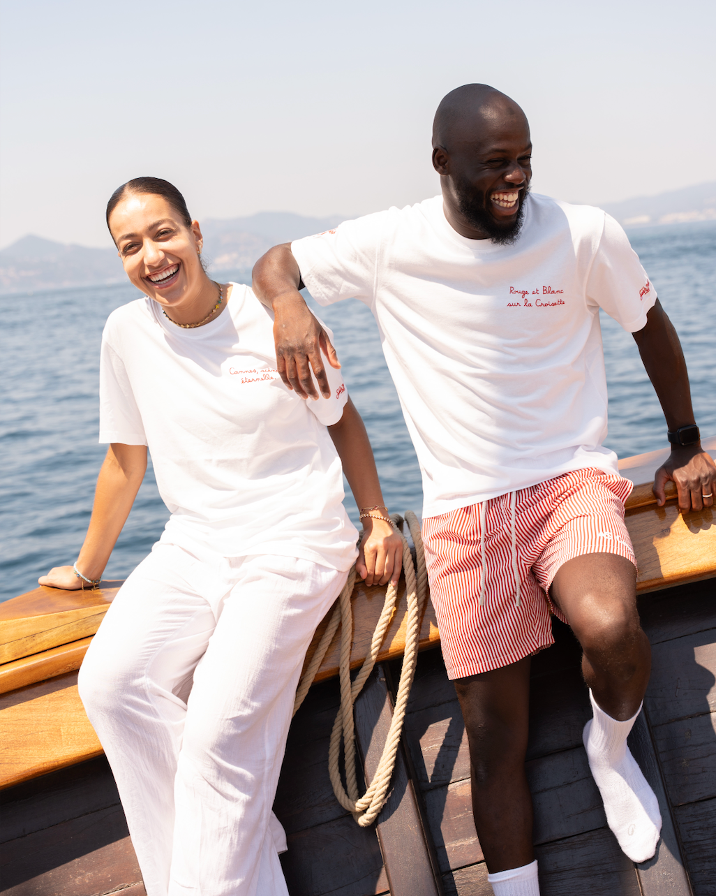 Tee-shirt AS Cannes X MC2 St Barth : Rouge et Blanc sur la Croisette